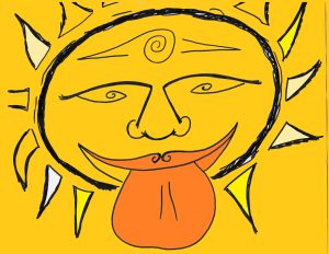 A primitive sun, tasting life. (SL artist)