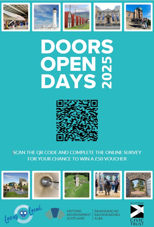 Poster encouraging people to review Doors Open Day 2025