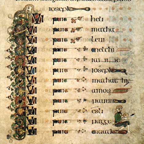 Genealogy from the book of Kells (Portmahomack?)